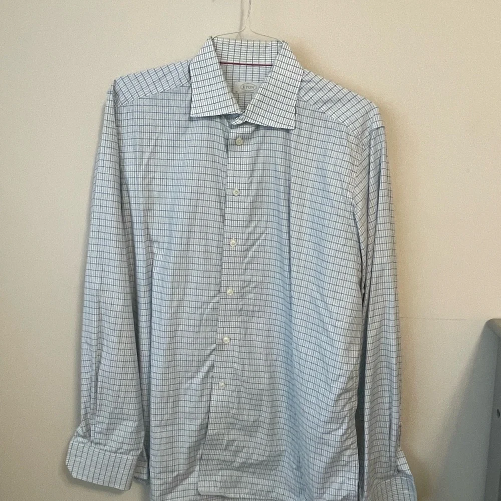 ETON Men's Blue Checkered Shirt - Picture 9 of 9